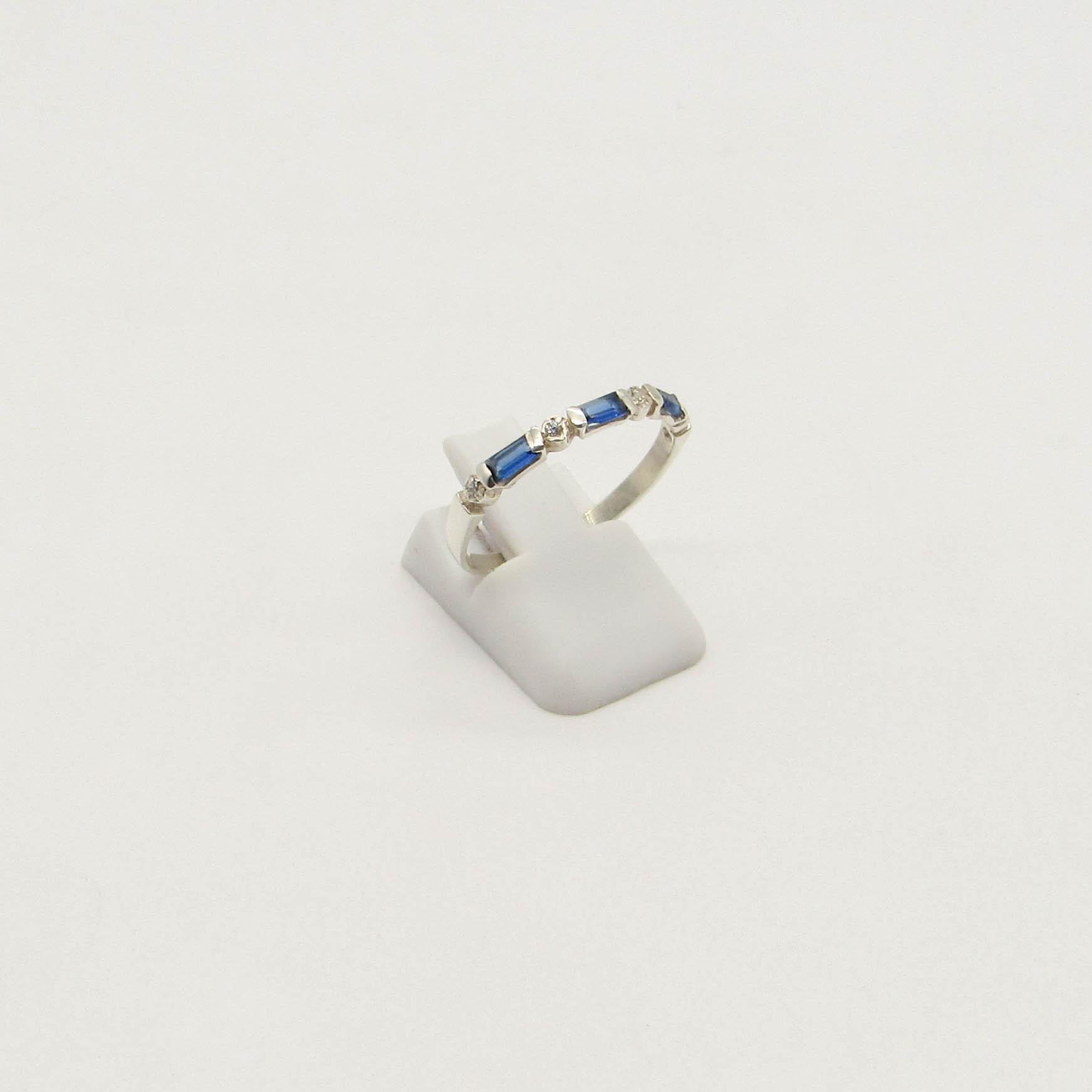ANILLO 1/2 SINFIN BAGUETTES CUBICS /PLATA